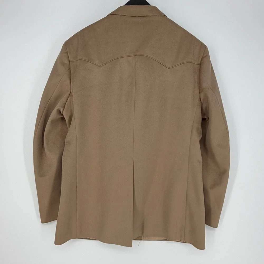 Towncraft‎ Western Sport Coat Mens 42S Tan Suede Texture Blazer Cowboy Core VTG